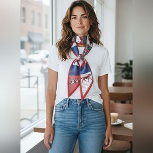 Equestrian Elegant Neckerchief Scarf New